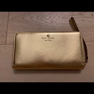 Kate spade gold continental wallet
